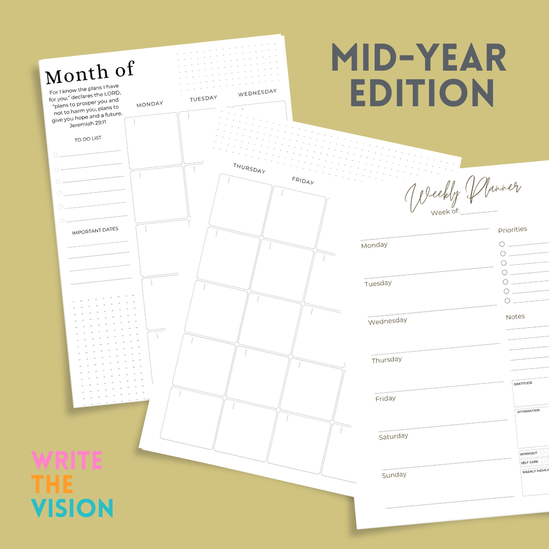 🌿 Mid-Year Reset | Write the Vision Planner (Limited Edition)